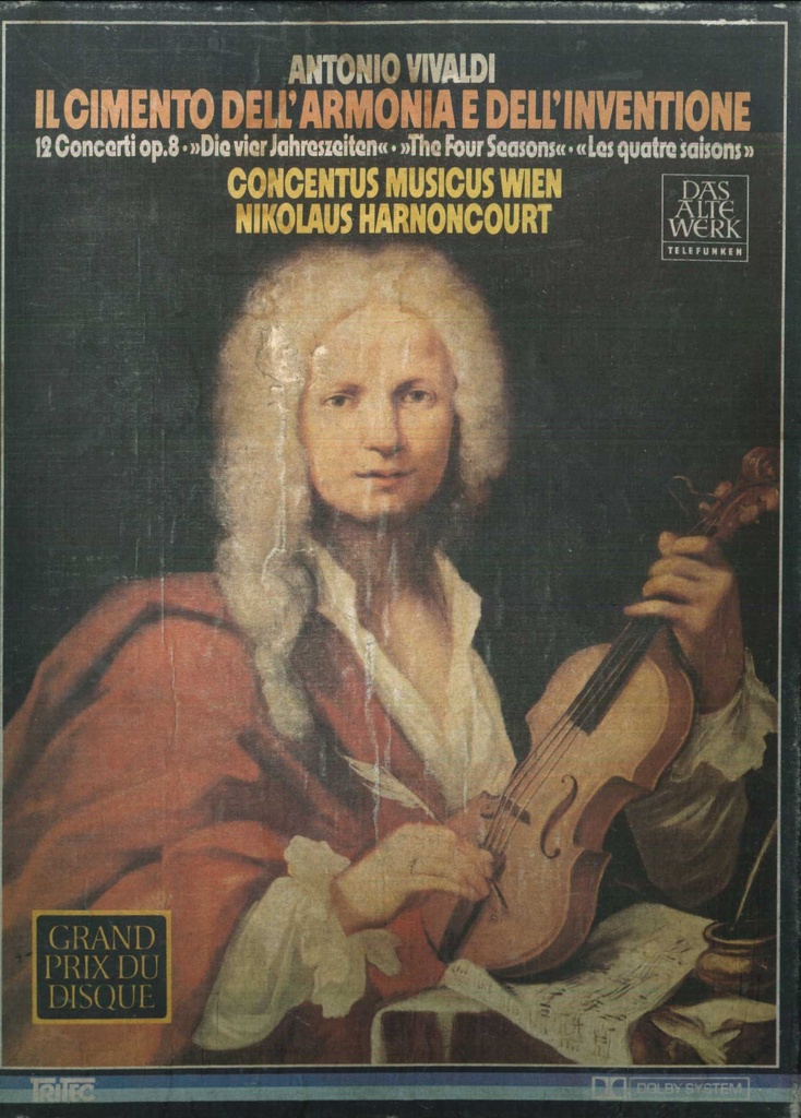 Il Cimento Dell'Armonia E Dell'Inventione MC7 Musicassetta Doppia Vivaldi, Concentus Musicus Wien, Nikolaus Harnoncourt