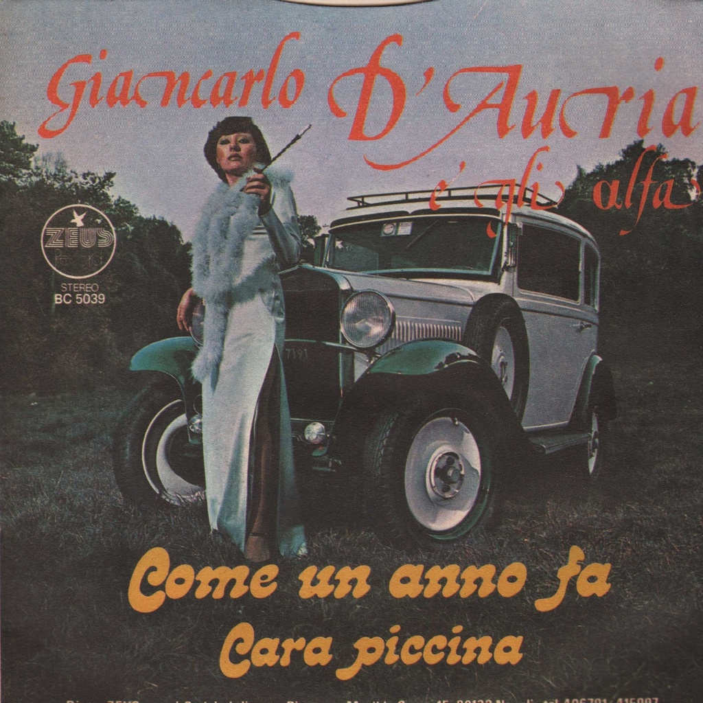 Come Un Anno Fa / Cara Piccina Vinile 45 giri 7" Giancarlo D'Auria