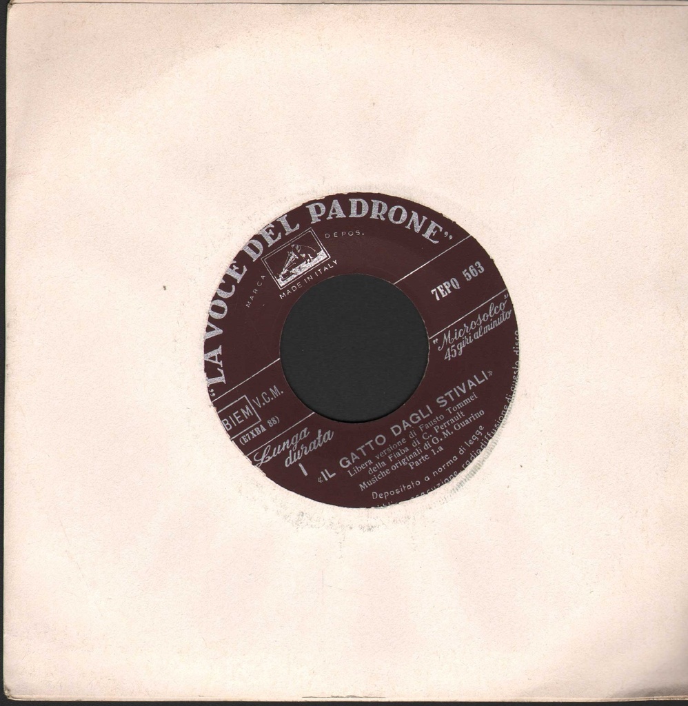 Il Gatto Dagli Stivali Vinile 45 giri 7" Fausto Tommei