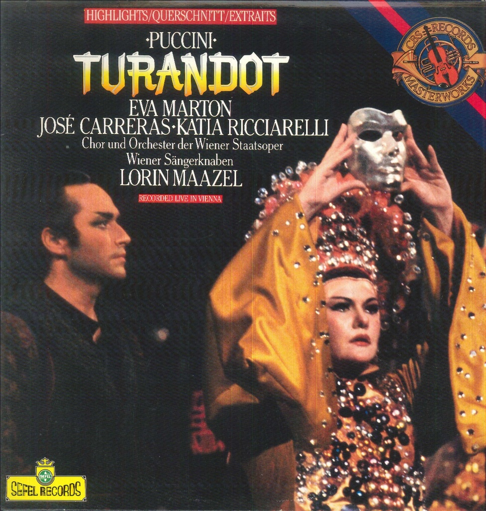 Turandot Lp 33 Giri Puccini, Marton, Carreras, Ricciarelli