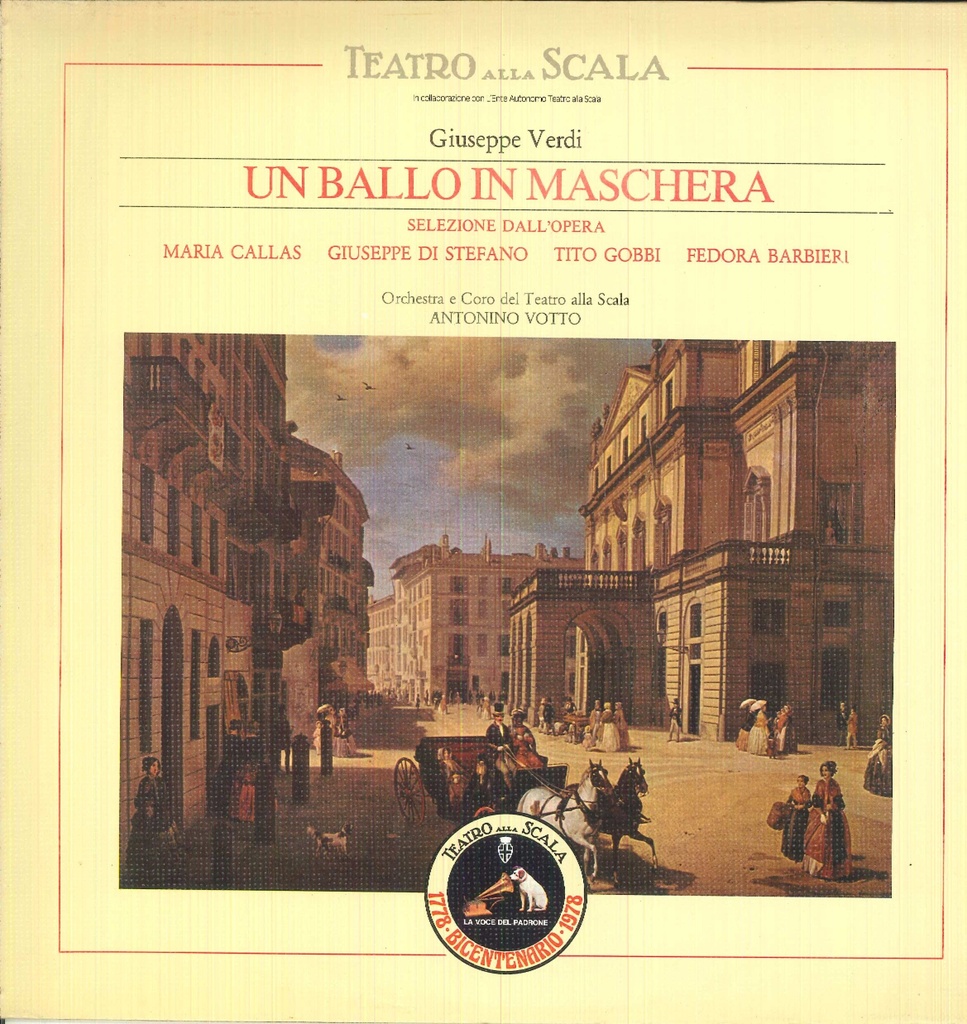 Un Ballo In Maschera - Selezione Dall' Opera Lp 33 Giri Giuseppe Verdi