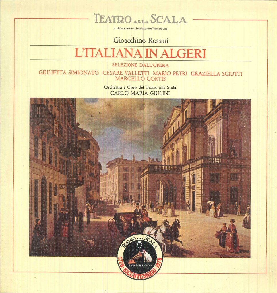 L'Italiana in Algeri, Selezione Dall'Opera Lp 33 Giri Gioacchino Rossini