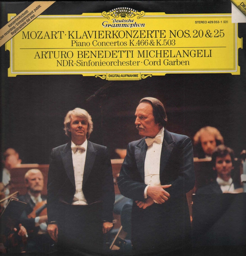 Klavierkonzerte Nos.20 & 25 Lp 33 Giri Mozart, Michelangeli, Garben