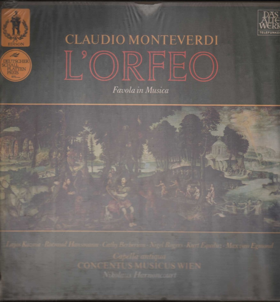L'Orfeo, Favola In Musica Box 3 Lp Monteverdi, Harnoncourt