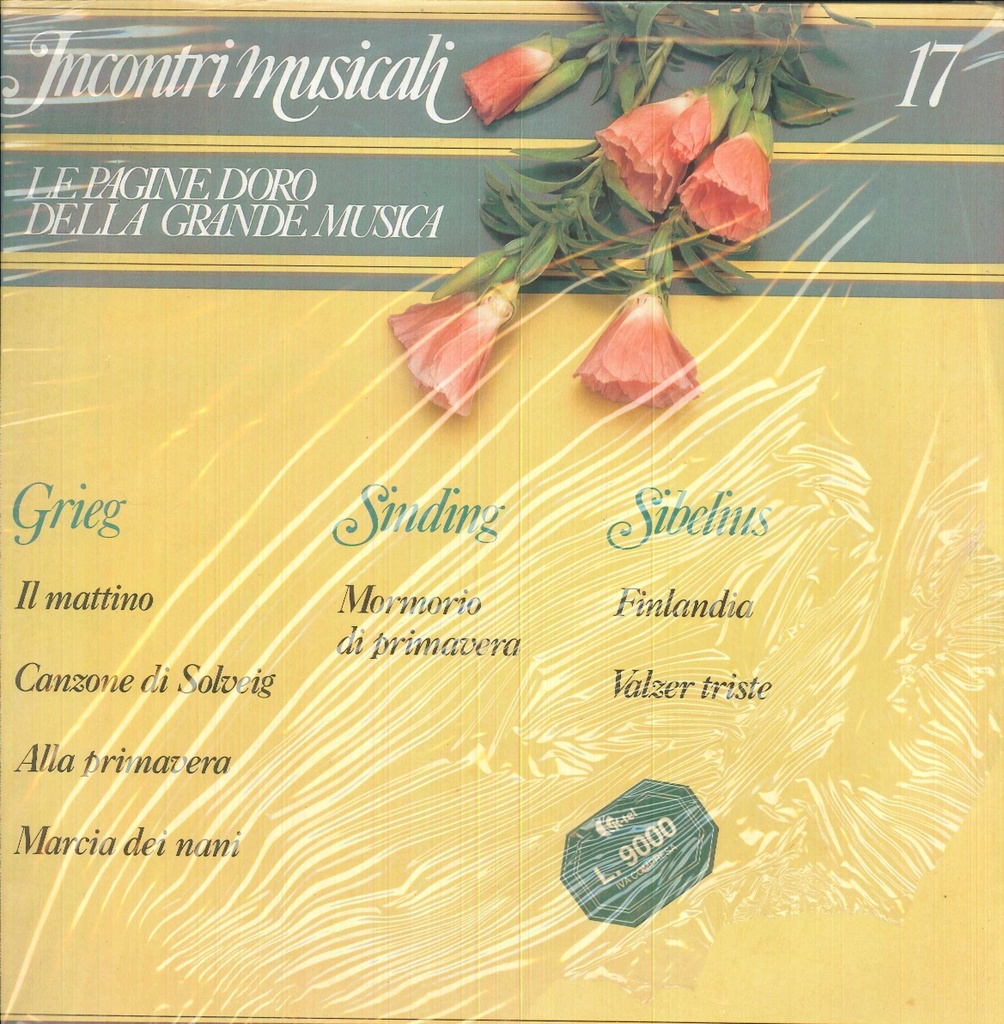 Incontri Musicali 17 Lp 33 Giri Grieg, Sibelius, Sinding