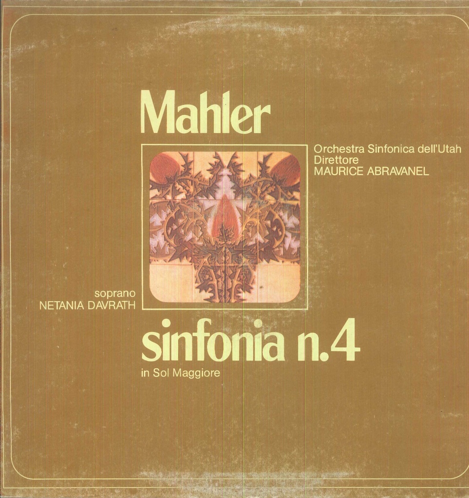 Sinfonia N.4 In Sol Maggiore Lp 33 Giri Mahler, Orchestra Sinfonica Dell'Utah
