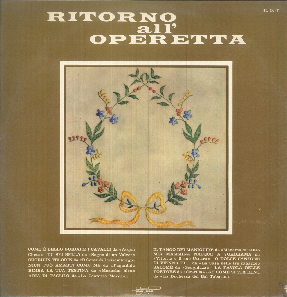 Ritorno All'Operetta Lp 33 Giri Cesare Gallino
