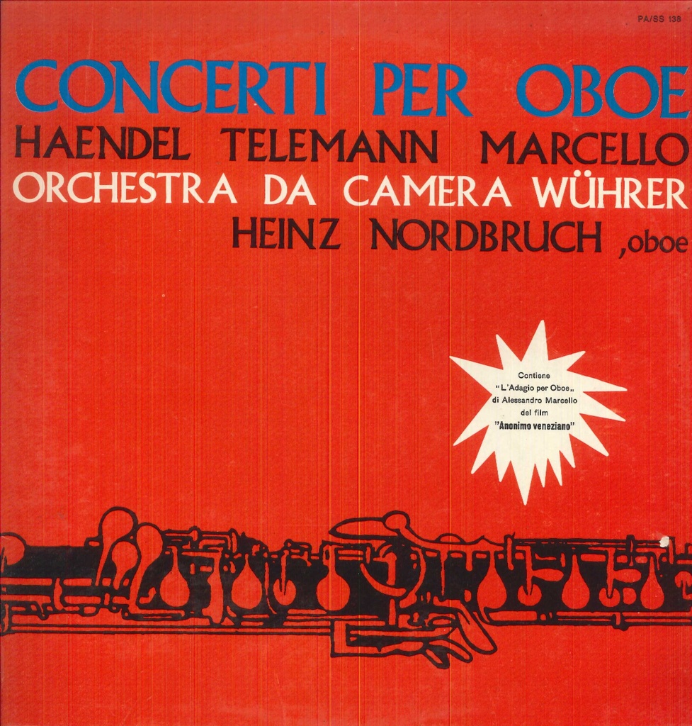 Concerti Per Oboe Lp 33 Giri Haendel, Telemann, Marcello