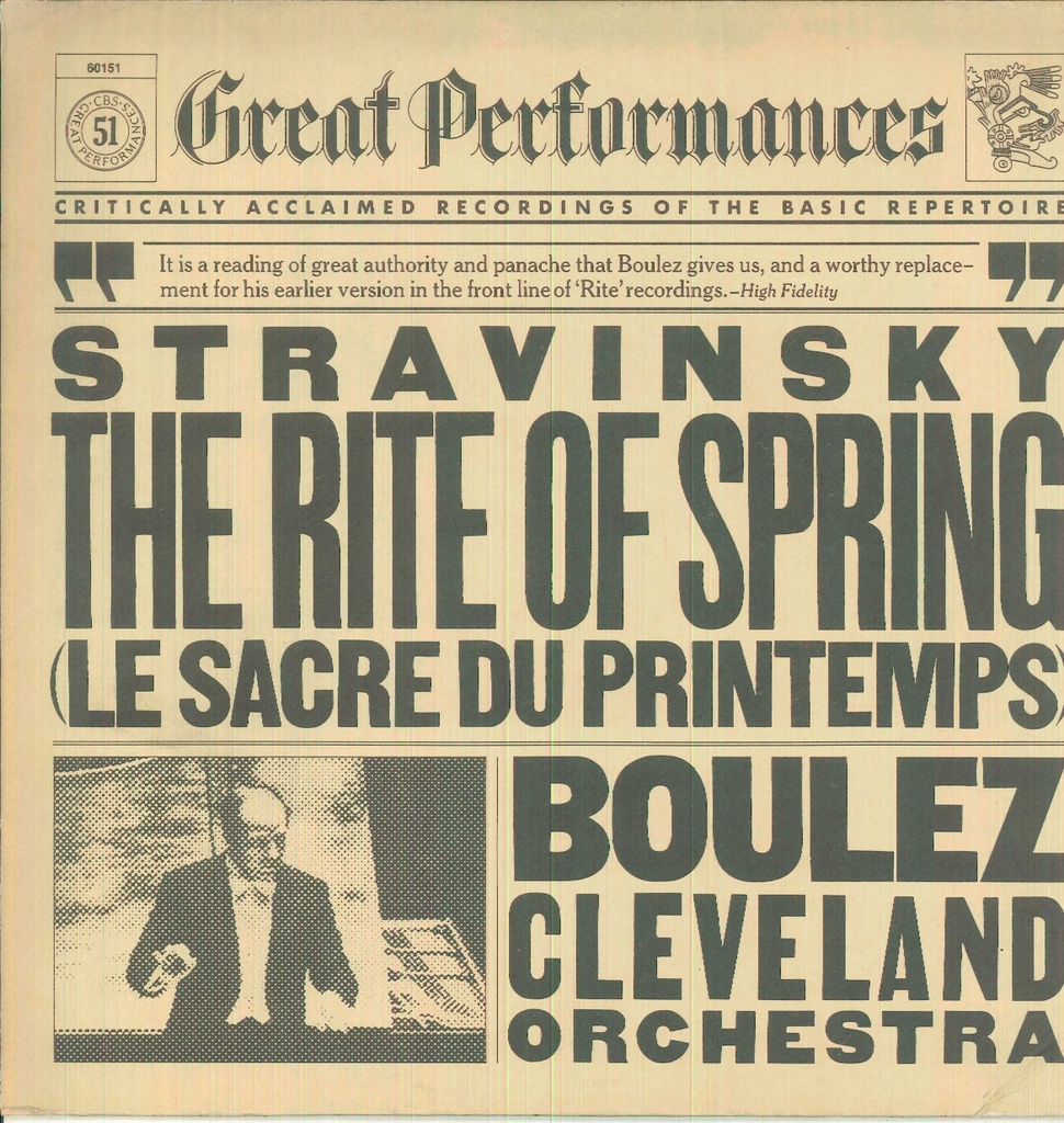 The Rite Of Spring Lp 33 Giri Stravinsky, Cleveland Orchestra, Boulez