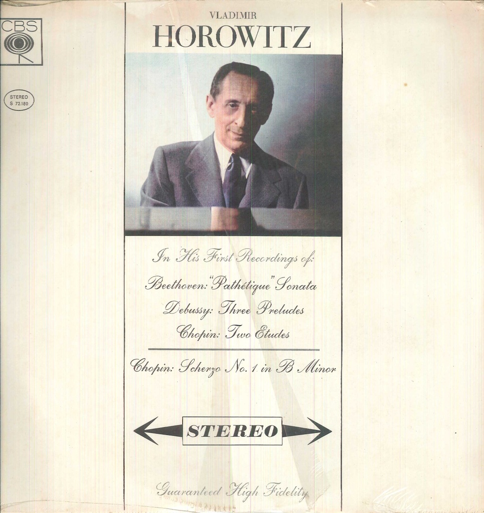 In His First Recordings Of: Beethoven, Debussy, Chopin Lp 33 Giri Horowitz