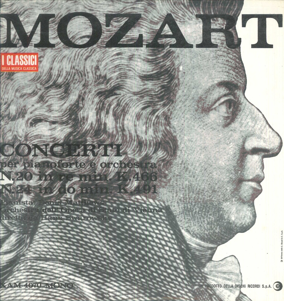 Concerti Per Pianoforte E Orchestra N. 20, 24 , K. 466, 491 Lp 33 Giri Wolfgang Amadeus Mozart