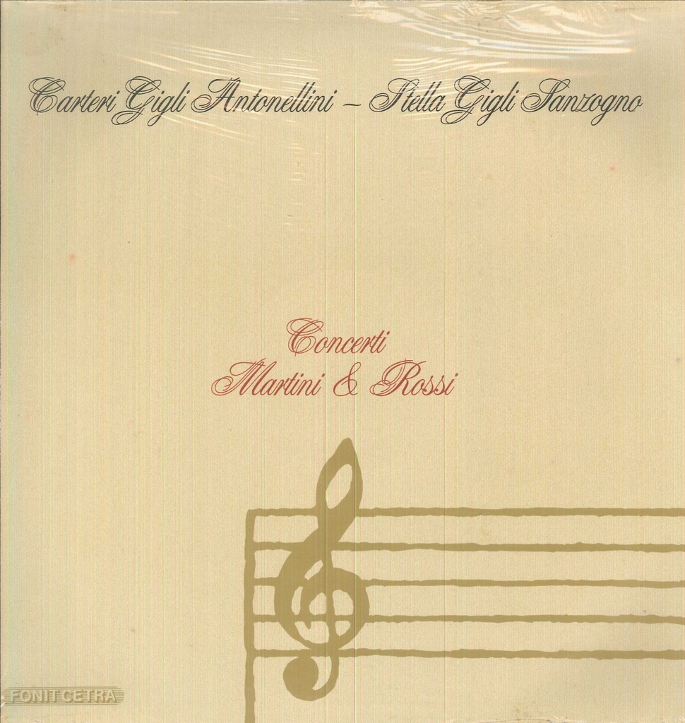 Concerti Martini & Rossi Lp 33 Giri Carteri, Gigli, Antonellini, Stella, Sanzogno