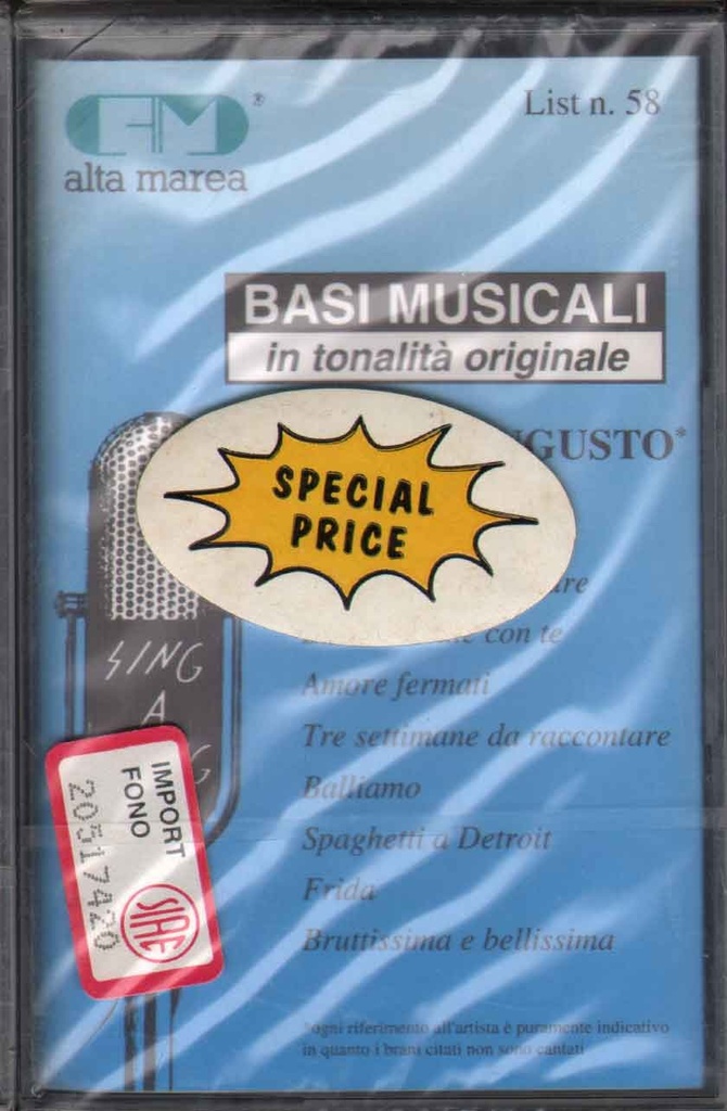 Basi Musicali Vol. 1 MC7 Musicassetta Fred Bongusto