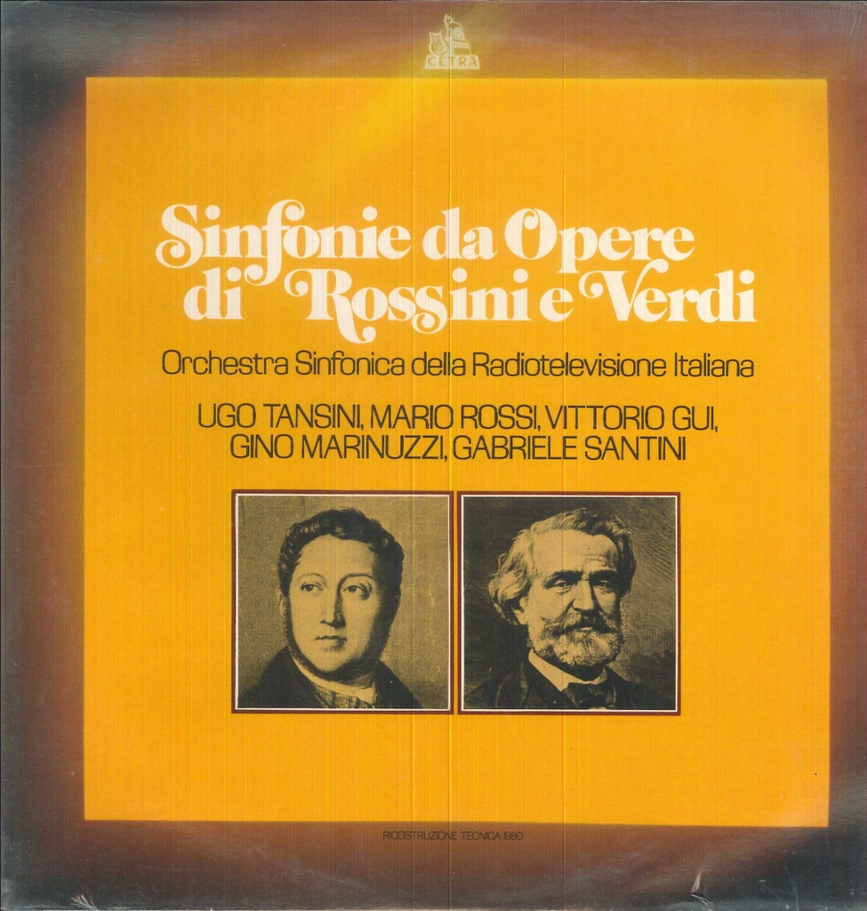 Sinfonie Da Opere di Rossini E Verdi Lp 33 Giri Tansini, Rossi, Gui, Marinuzzi, Santini