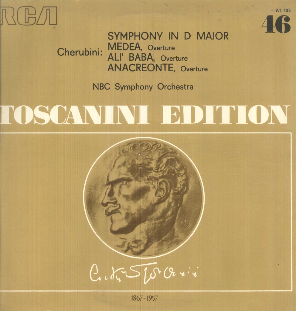 Symphony In D Major - Medea, Overture - Anacreonte, Overture Lp 33 Giri Cherubini, Toscanini