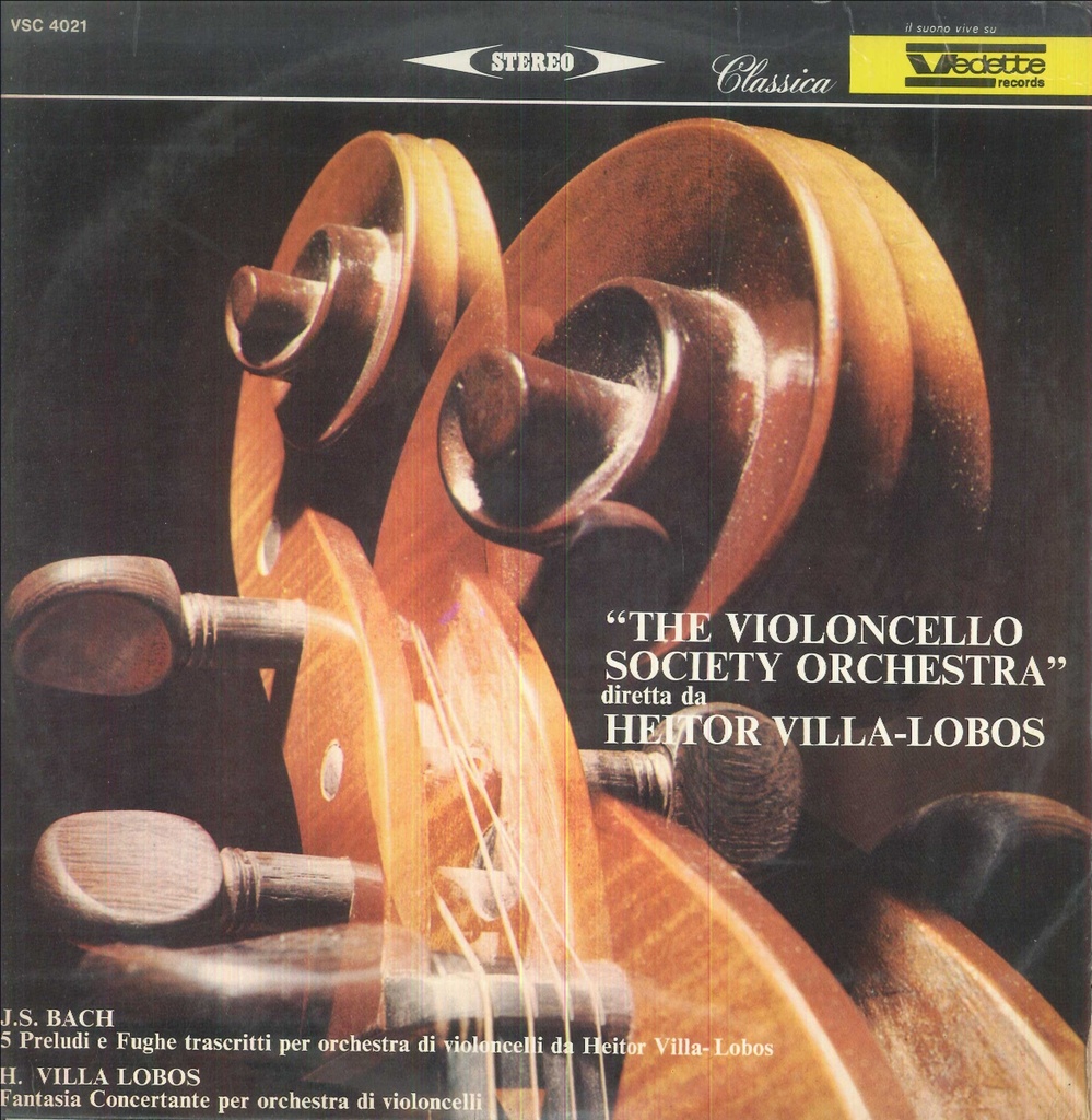 The Violoncello Society Orchestra Lp 33 Giri Villa Lobos, Bach
