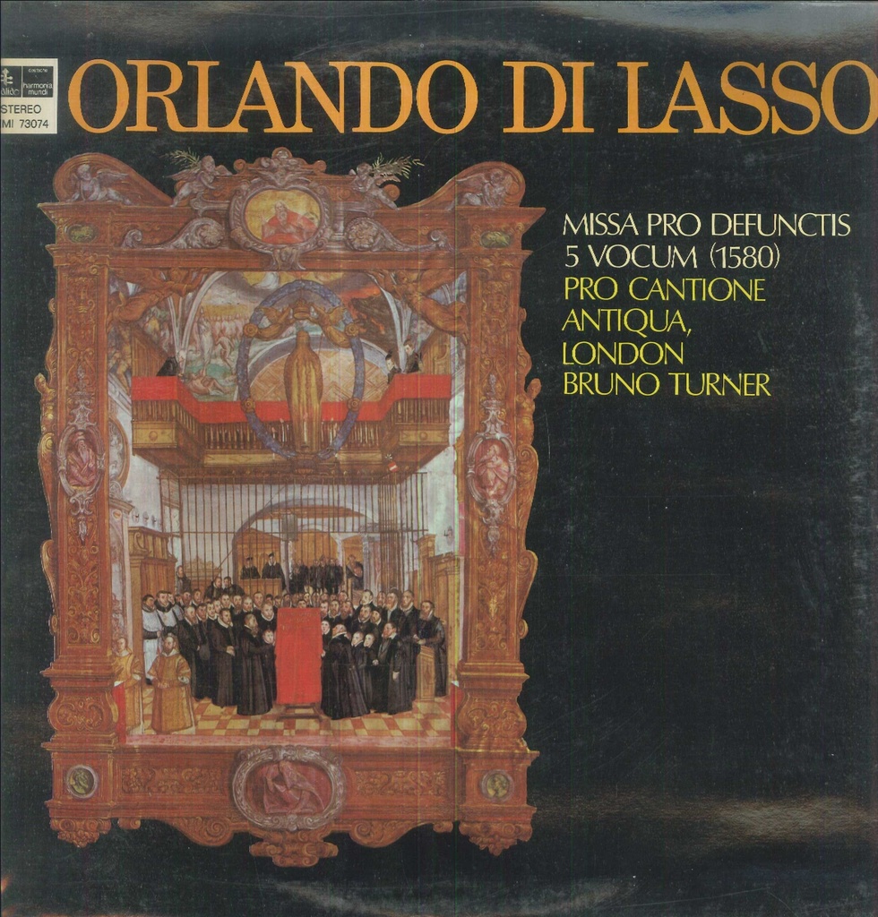 Missa Pro Defunctis 5 Vocum (1580) Lp 33 Giri Di Lasso, Turner