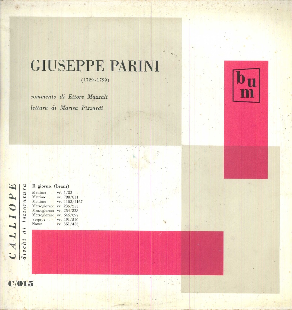 G. Parini 1729 - 1799 Lp 33 Giri Mazzali, Pizzardi