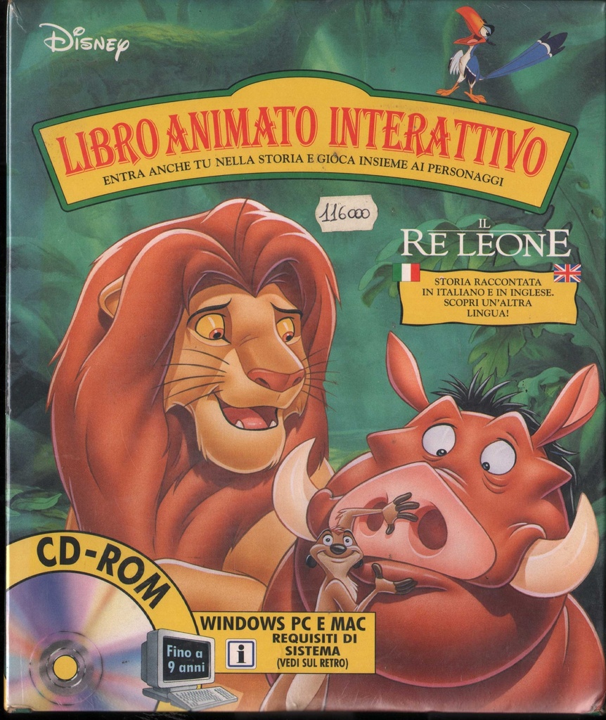 [8007038710019] Libro Animato Interattivo Il Re Leone CD ROM Disney Interactive - GA1001 Sigillato