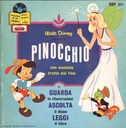 Pinocchio, Con Musiche Tratte Dal Film Vinile 45 giri 7" Walt Disney