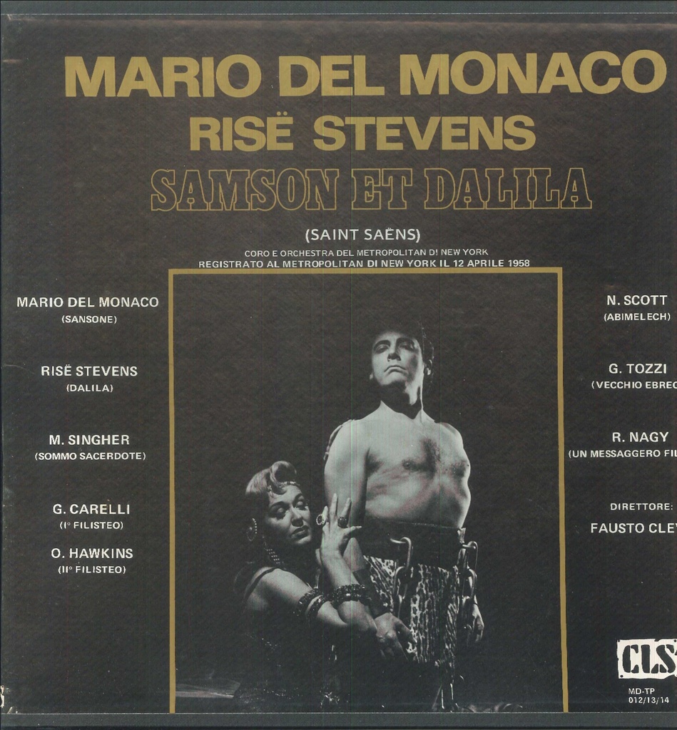 [MDTP0121314] Samson Et Dalila Box 3 Lp Saint-Saens, Del Monaco, Stevens