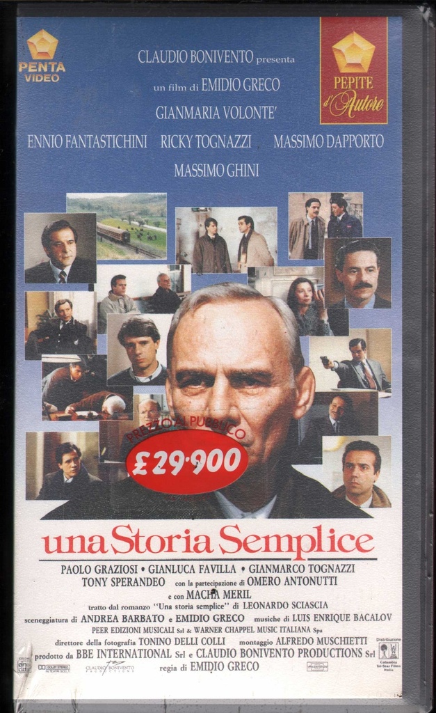 Una Storia Semplice VHS Emidio Greco Univideo – 1023702 Sigillato