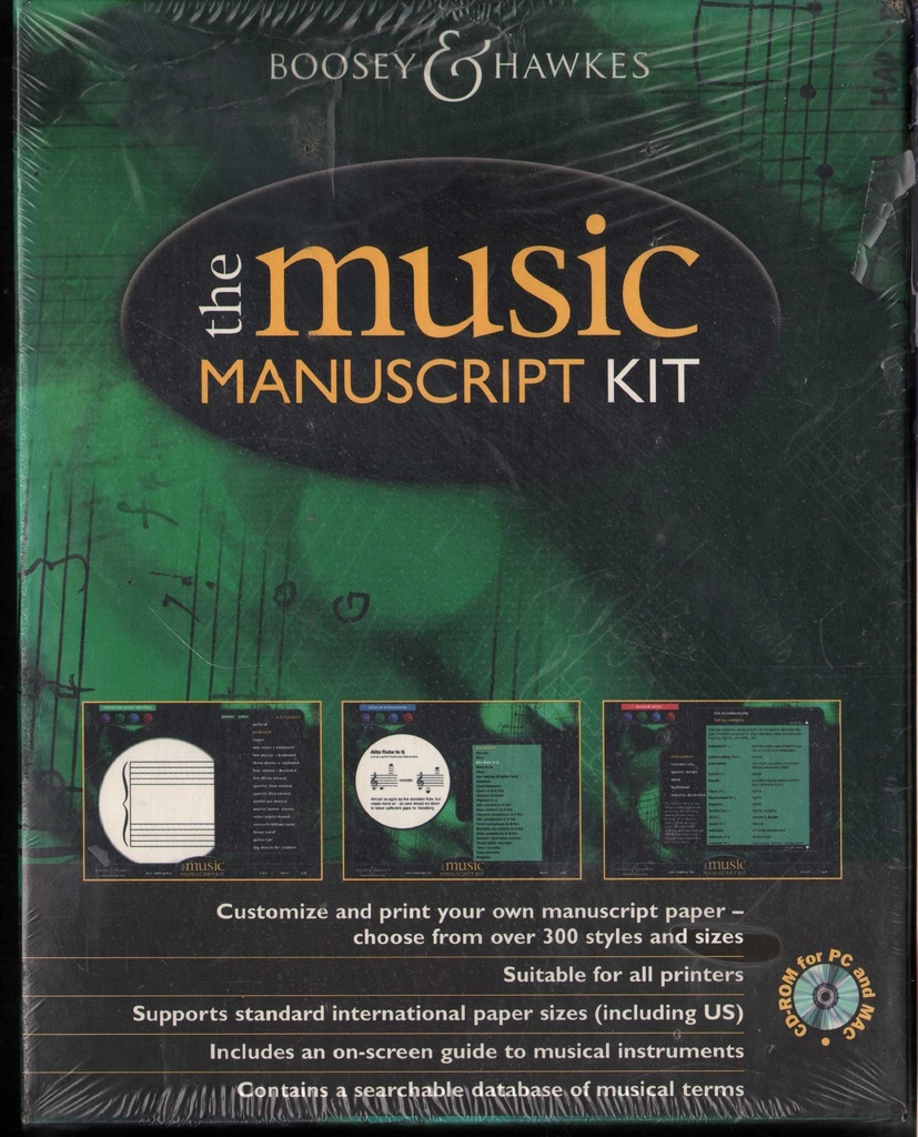 [9790060112294] The Music Manuscript Kit CD ROM Boosey- Hawkes - 11229 Sigillato