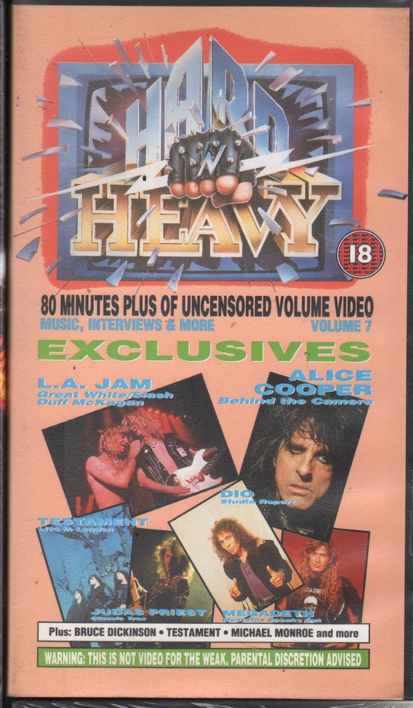 Various VHS Hard 'N' Heavy Volume 7 Virgin Music Video – VVD700 Nuovo