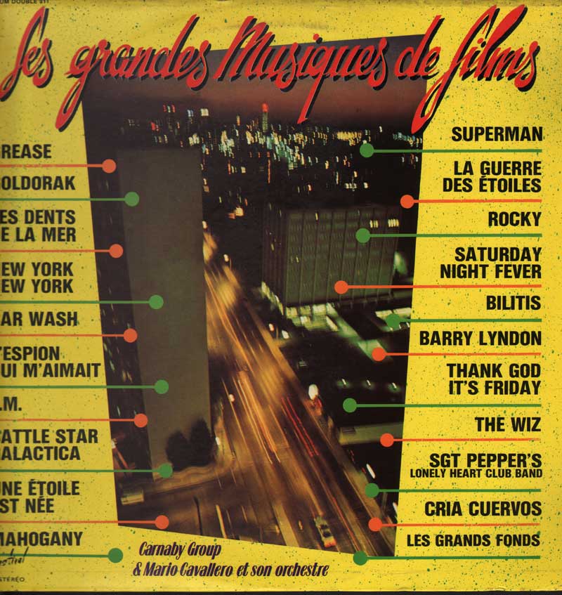 [311222] Les Grandes Musiques De Films LP 33 Giri Doppio Sleeve: Gatefold / Copertina: Apribile Carnaby Group & Mario Cavallero Et Son Orchestre