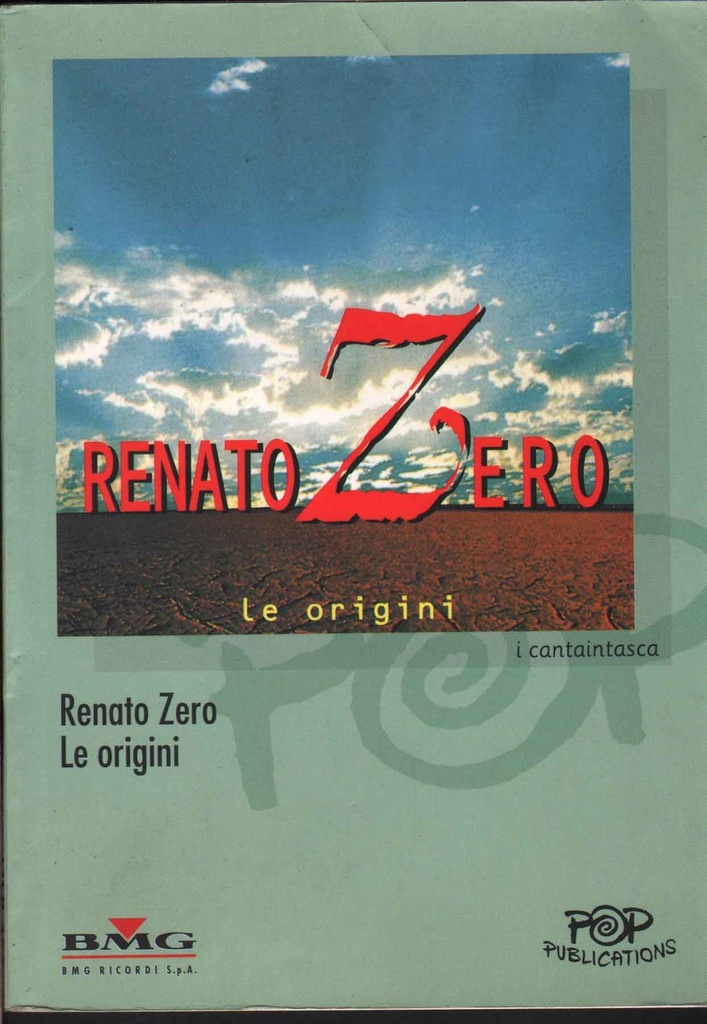 [9790215103573] Renato Zero Le Origini Canta intasca (Cantaintasca) SPARTITO Nuovo 9790215103573